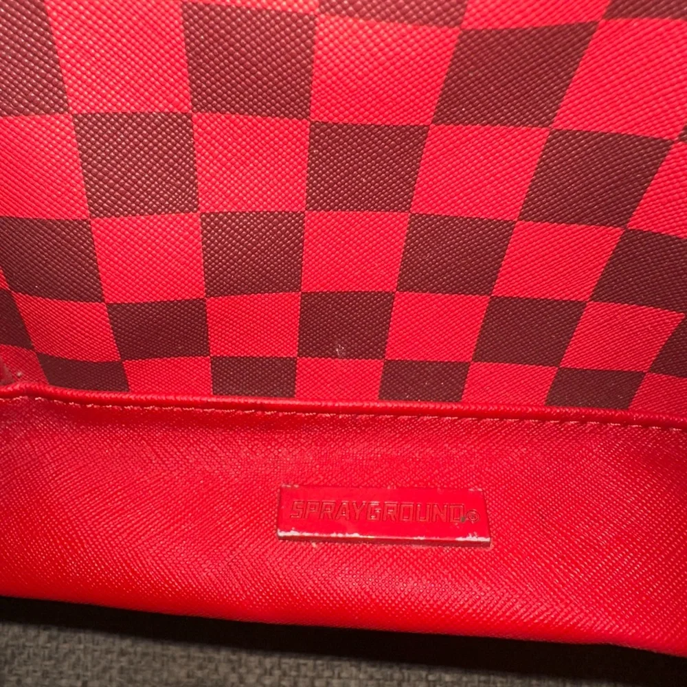 Sprayground Red Checkered Backpack - Picture 2 of 4